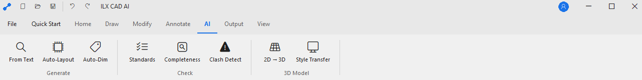 ILX CAD AI Review Panel showing a list of 7 drawing issues, one selected and highlighted on the drawing canvas with a pointer, and a description with a code reference in the panel